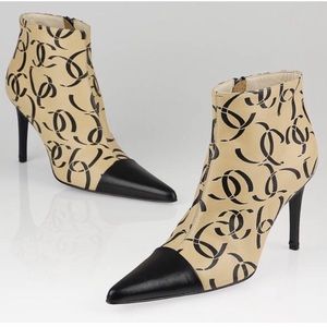 Chanel Leather CC Ankle Boots • Vintage